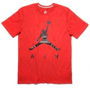 Air Jordan Red T-shirt Round Neck Large